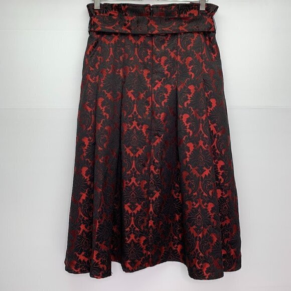 New York & Co Midi Skirt Size 8 Floral Jacquard Midi Party Wedding - Picture 6 of 12
